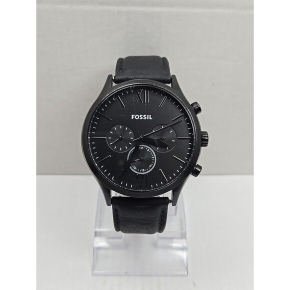 Fossil Other - Fossil BQ2360 Fenmore Flynn Neutra Chronograph Black Leather Watch New Battery